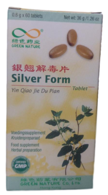 Yin Qiao Jie Du Pian, Silver form bij keelpijn.