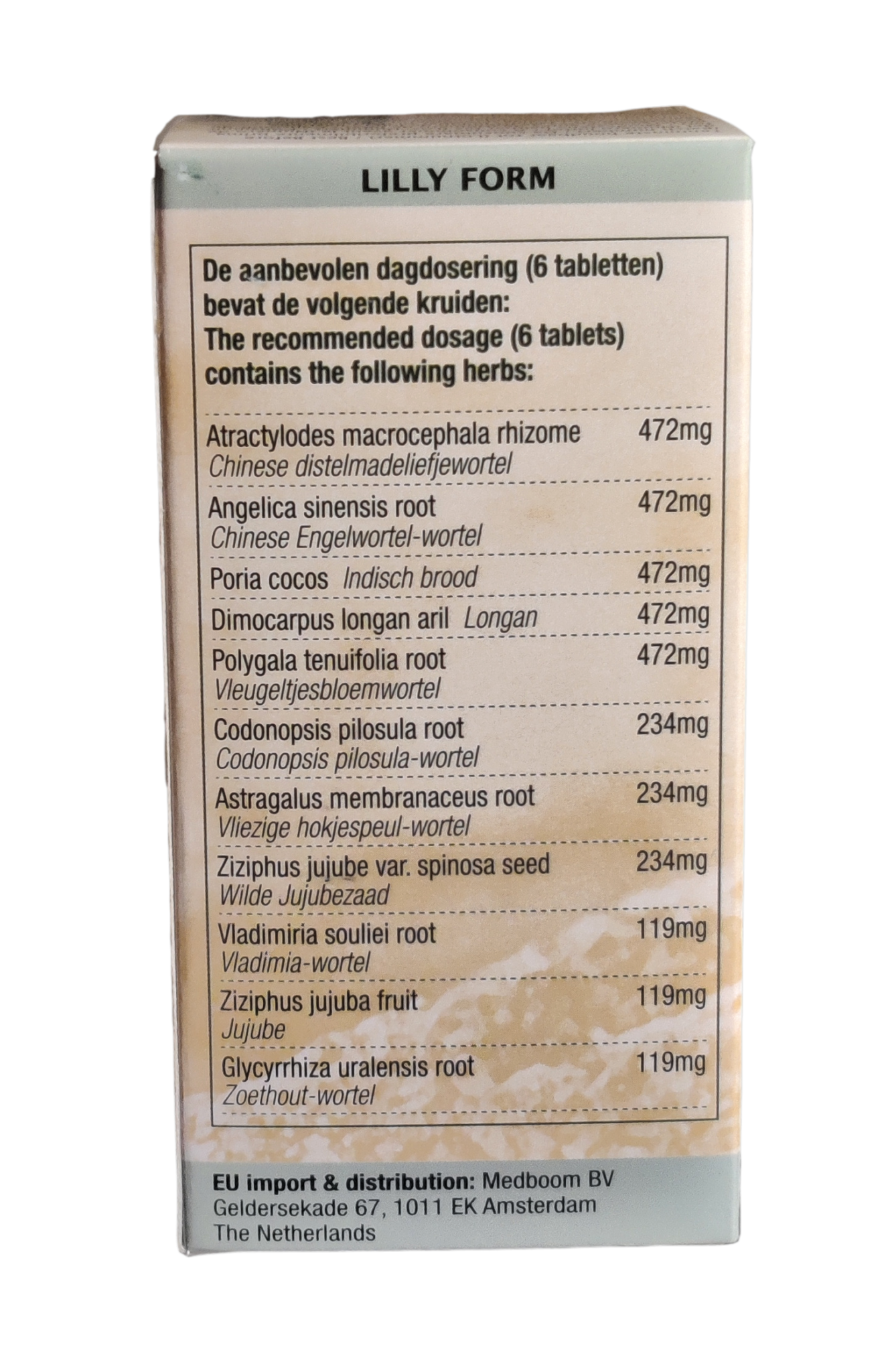Lilly form ingredienten