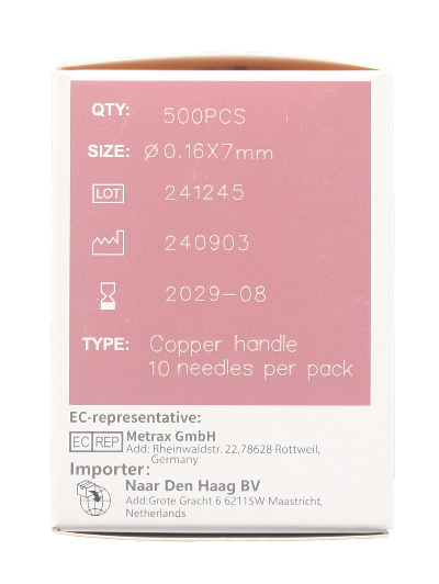 Acupunctuur naalden 0.16 x 7 (500)