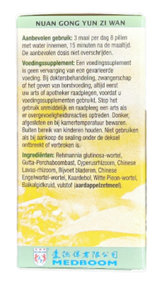 Nuan Gong Yun Zi Wan, bij onvruchtbaarheid vrouw
